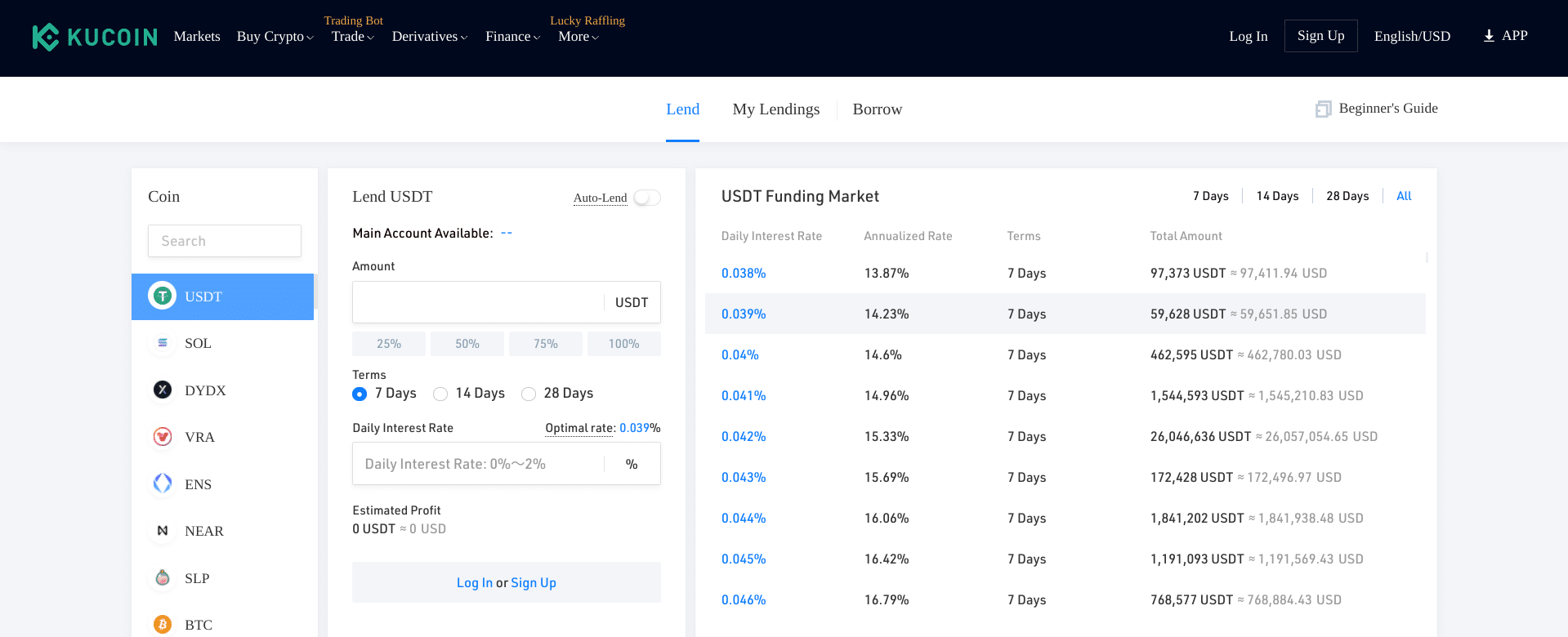 Prêt de KuCoin