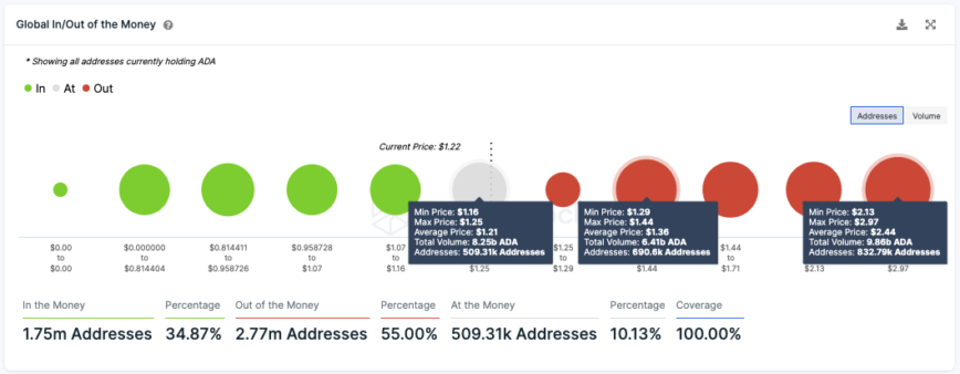 Activité du réseau Cardano 